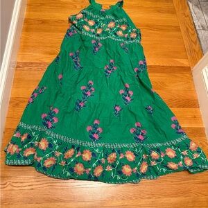 THML Vibrant Green Floral Maxi Dress